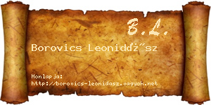 Borovics Leonidász névjegykártya